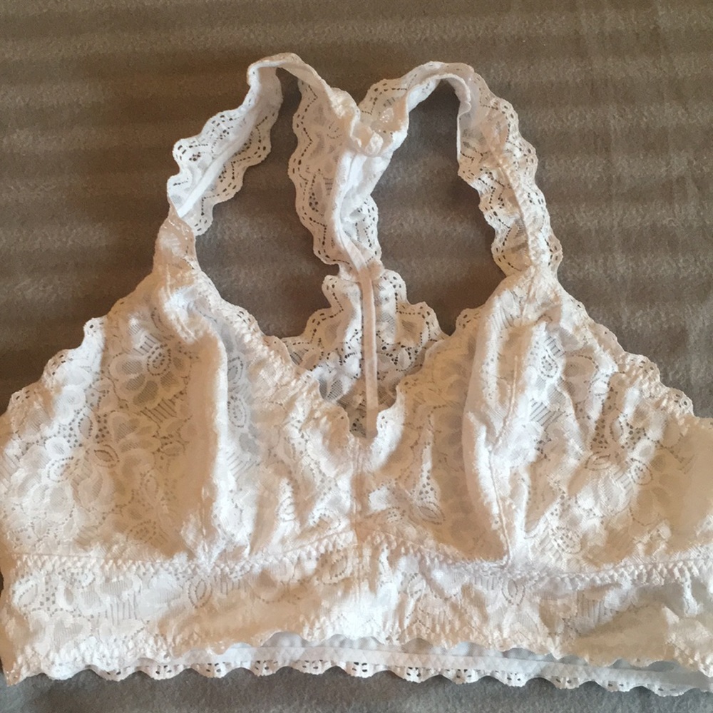 Apt. 9 White Lace Racerback Bralette Size L